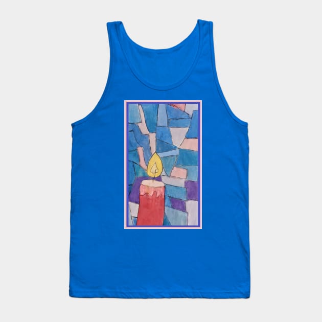 Burning Candle on Smalt Background Tank Top by Mila-Ola_Art